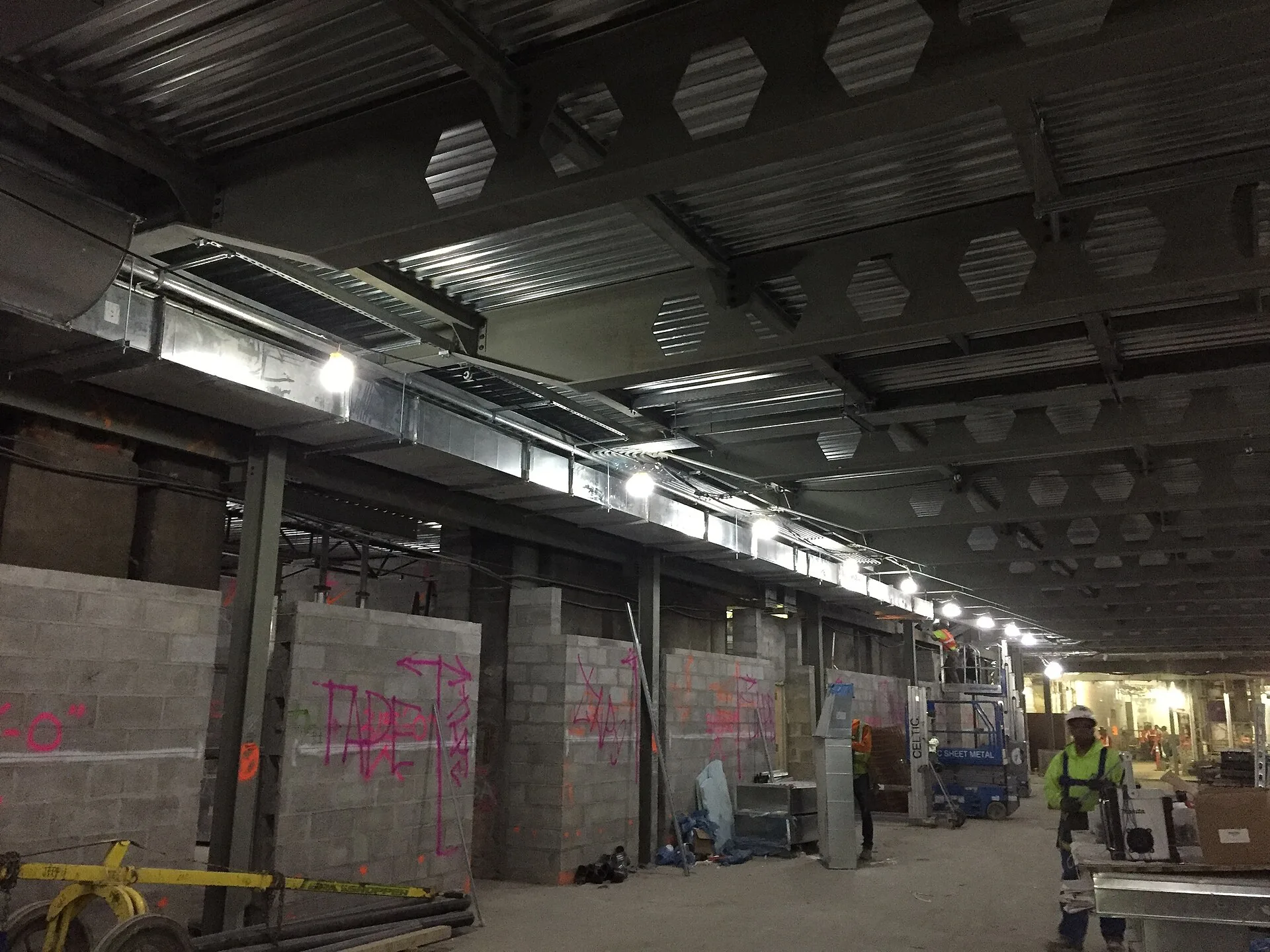 Installation of ductwork in the main passenger corridor. (CM014B, 02-26-2018). How GST/HST and provincial sales tax change Canadian ductwork quotes